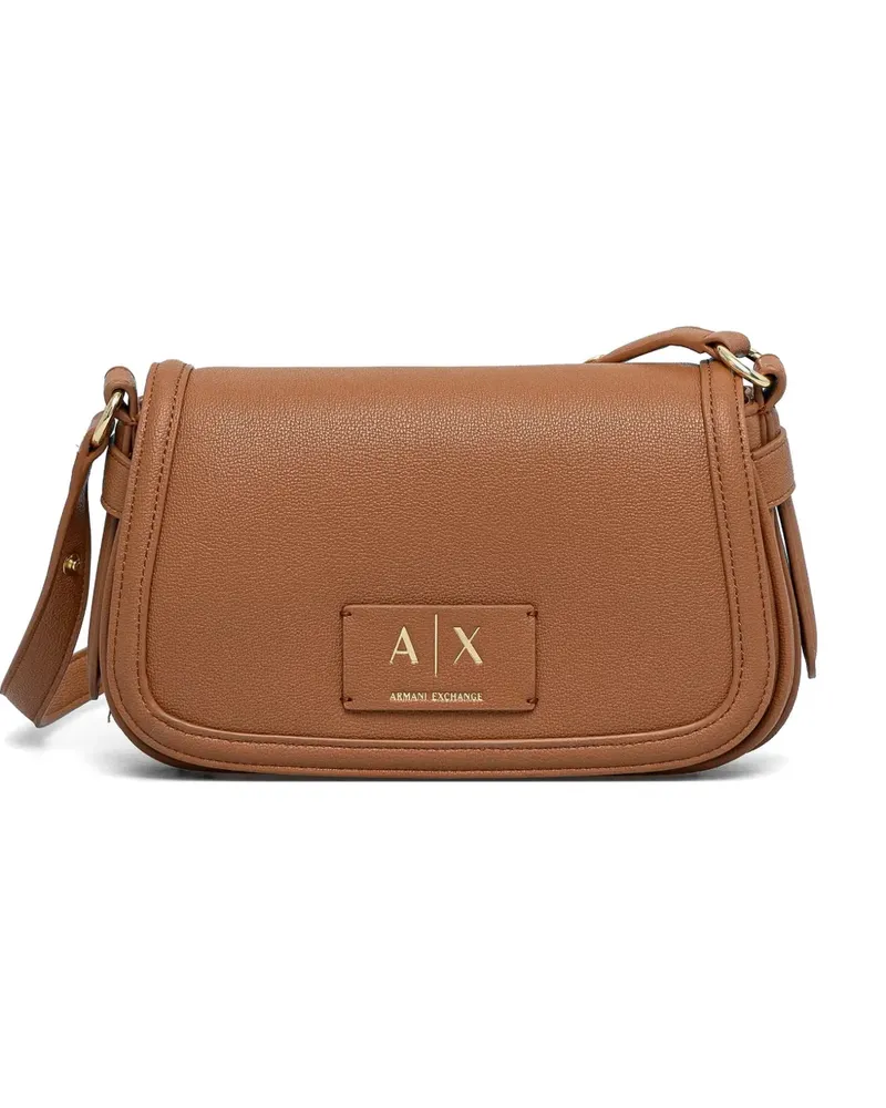 Armani Exchange logo plaque satchel - Braun Braun