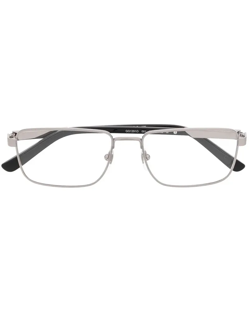 Gucci Eckige Brille mit Logo-Gravur - Schwarz Schwarz