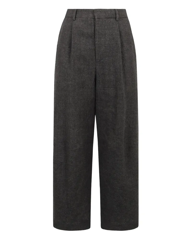 R13 Hose aus Leinen-Wollgemisch - Grau Grau