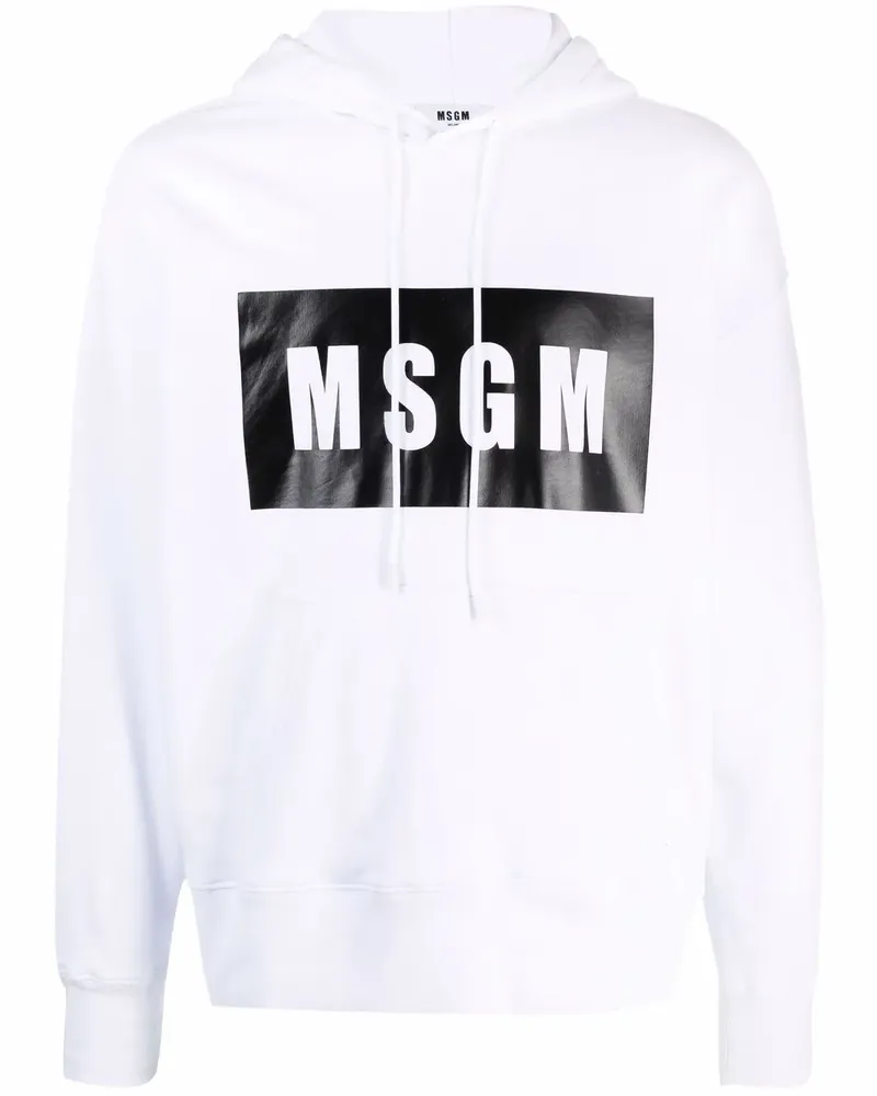 MSGM Hoodie mit Logo - Weiß Weiß