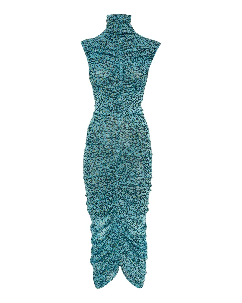 Diane von Furstenberg Gerafftes Kleid mit Blumenprint - Blau Blau