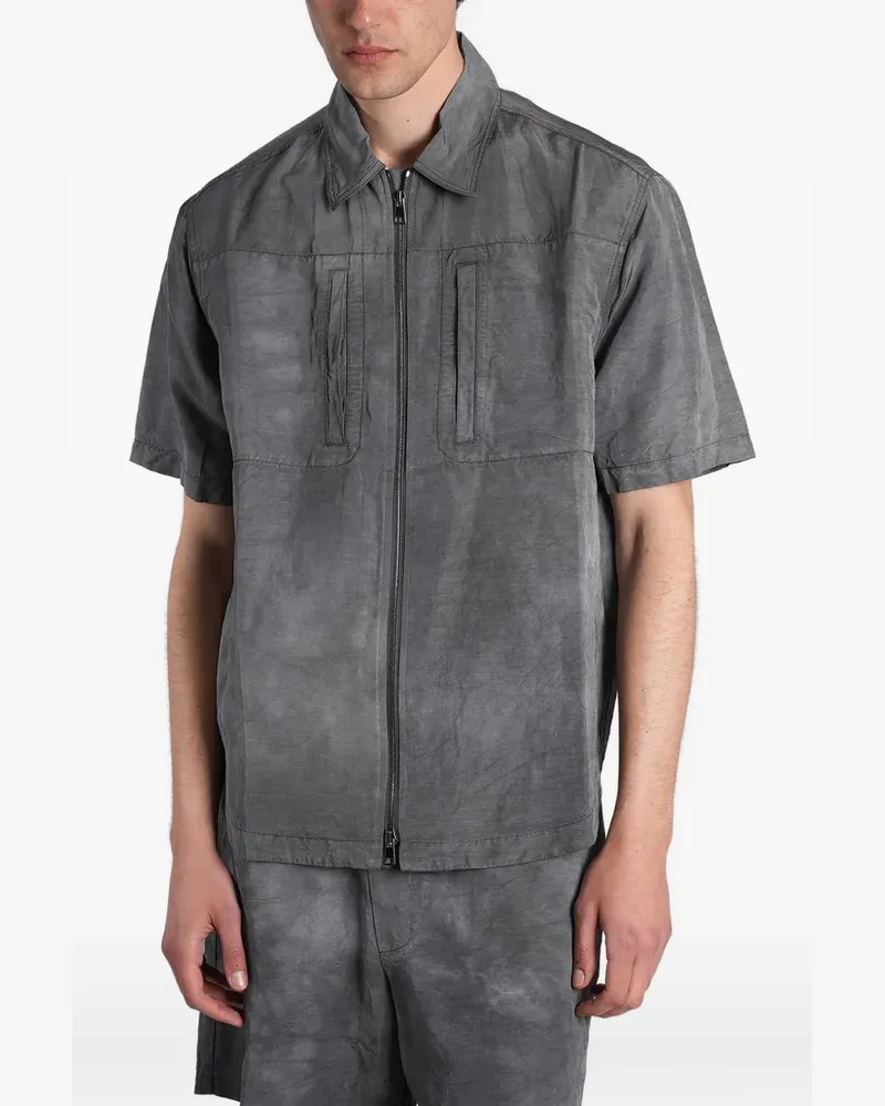 Roberto Collina zip-up short-sleeve shirt - Grau Grau