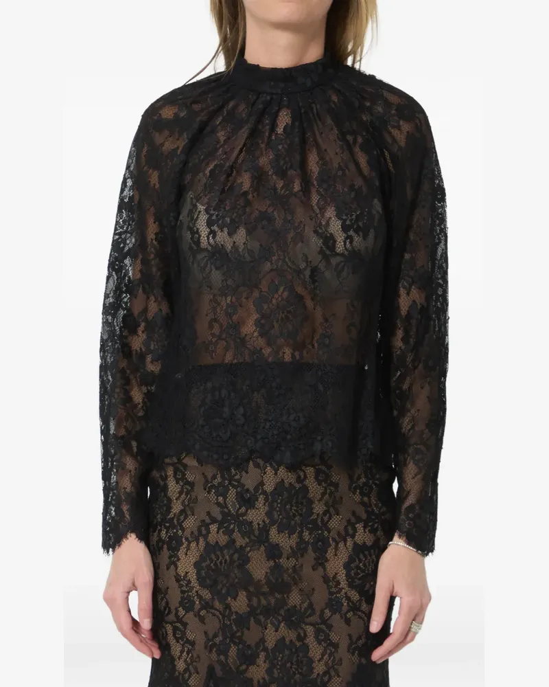 Self-Portrait laced blouse - Schwarz Schwarz