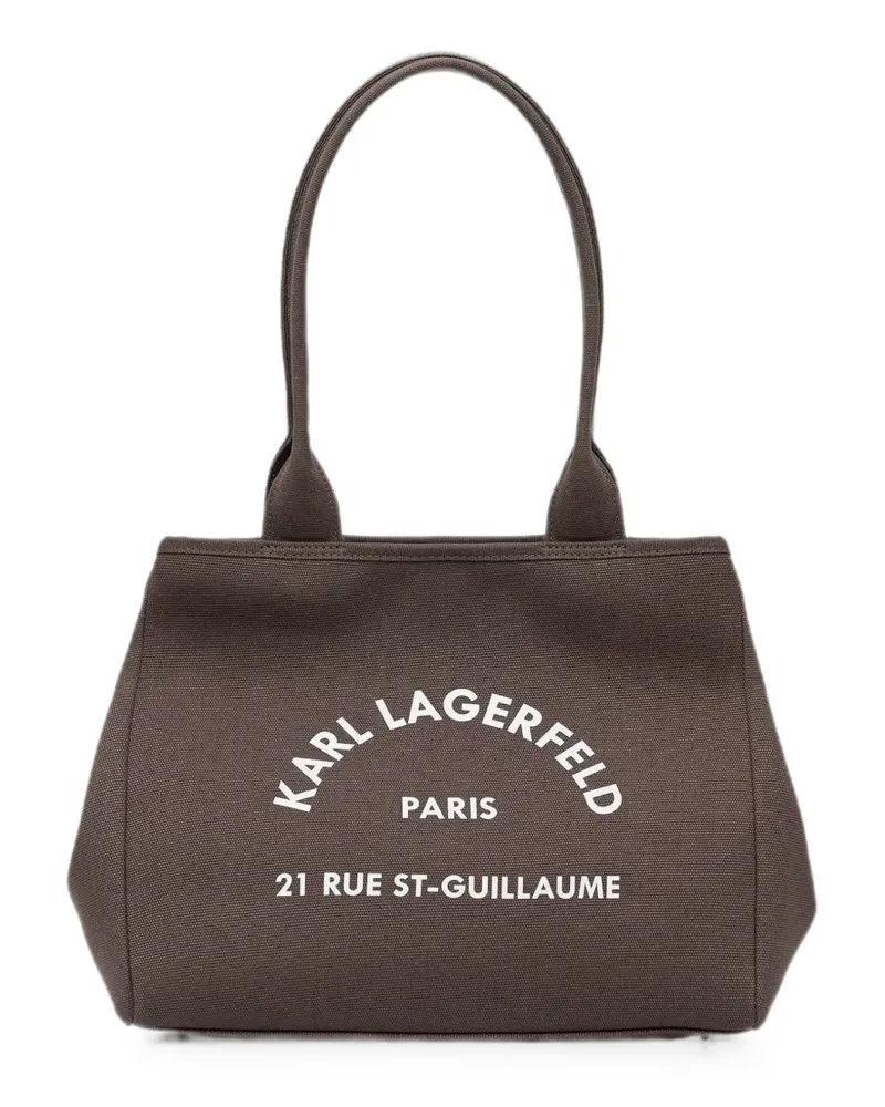 Karl Lagerfeld Magnets logo-print canvas tote bag - Braun Braun