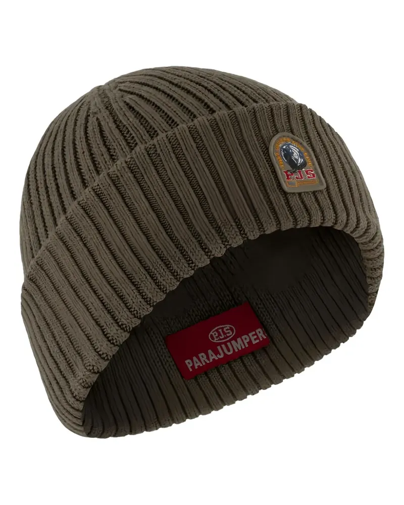 Parajumpers Gerippte Beanie mit Logo-Patch - 103 GREEN 103