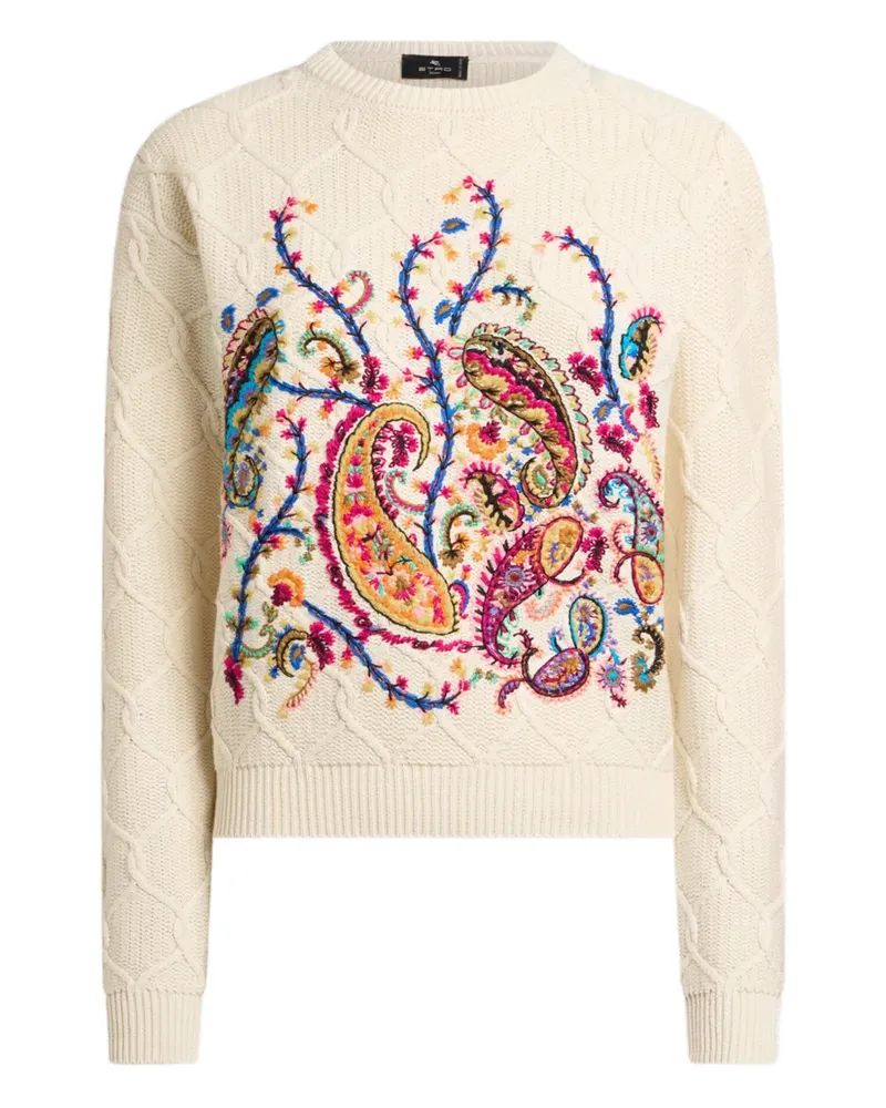 Etro floral embroidered sweater - Nude Nude