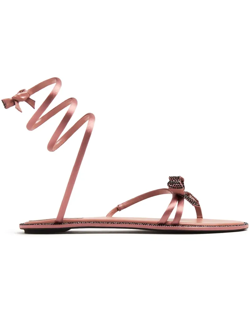 René Caovilla Cleo Sandalen in Wickeloptik - Rosa Rosa