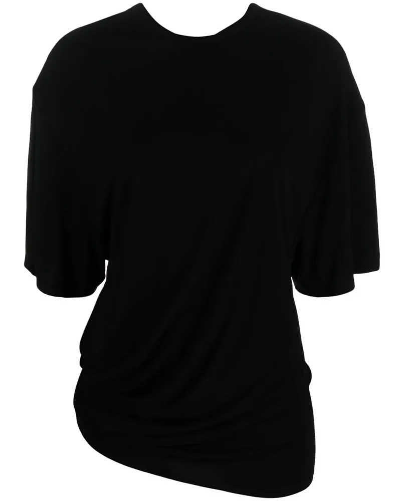 Christopher Esber T-Shirt mit drapiertem Detail - Schwarz Schwarz