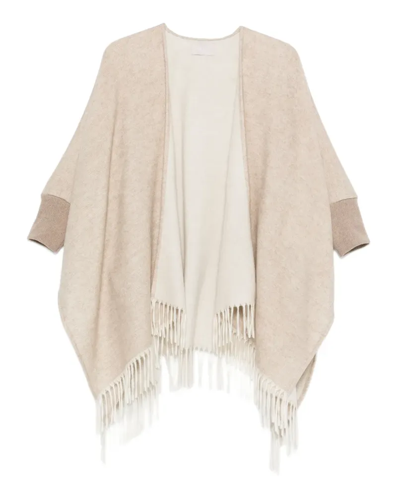 hemisphere Poncho mit Fransen - Nude Nude