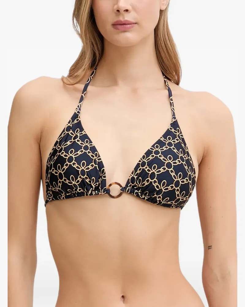 Vilebrequin Bikinioberteil mit Schildketten-Print - Blau Blau