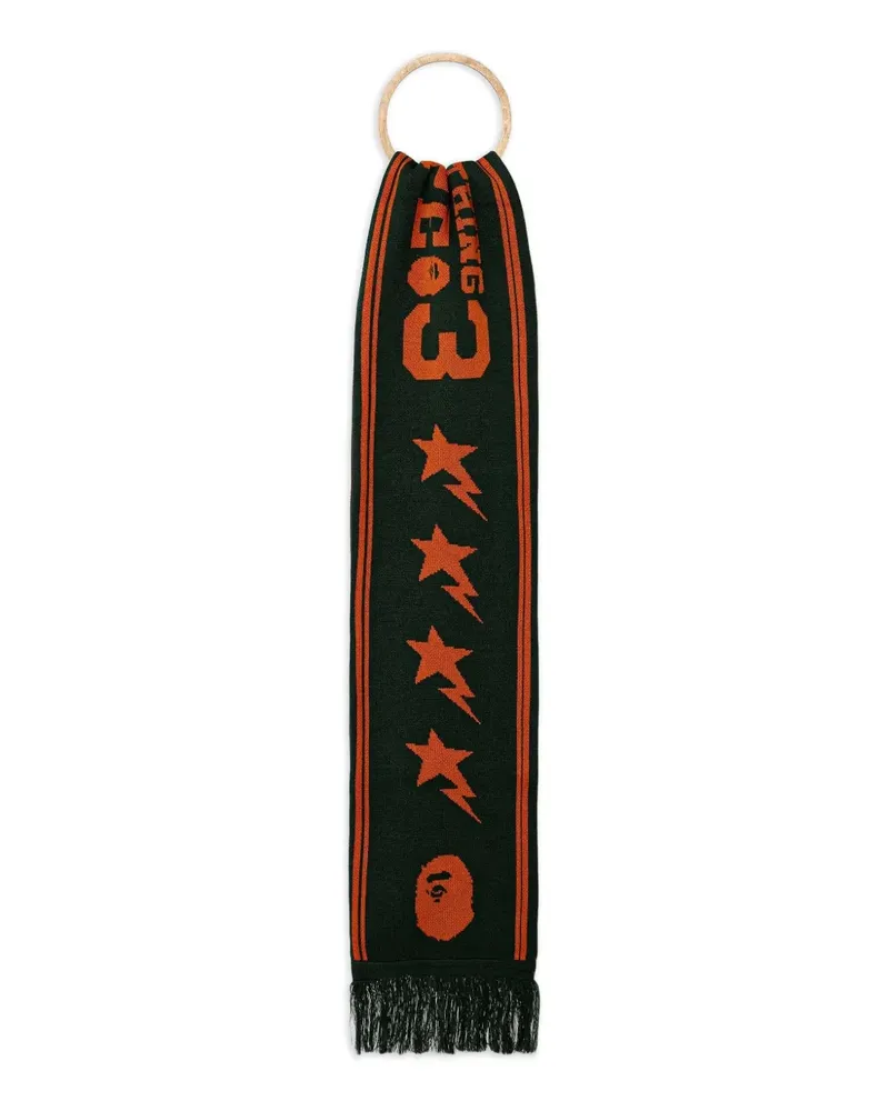 BAPE Gestrickter Schal mit Stern-Logo - Grün Grün
