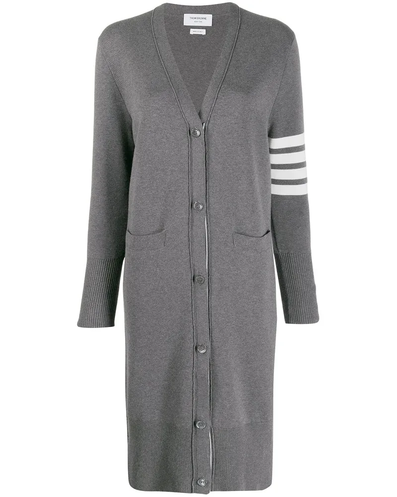 Thom Browne Cardigan mit Logo-Streifen - Grau Grau