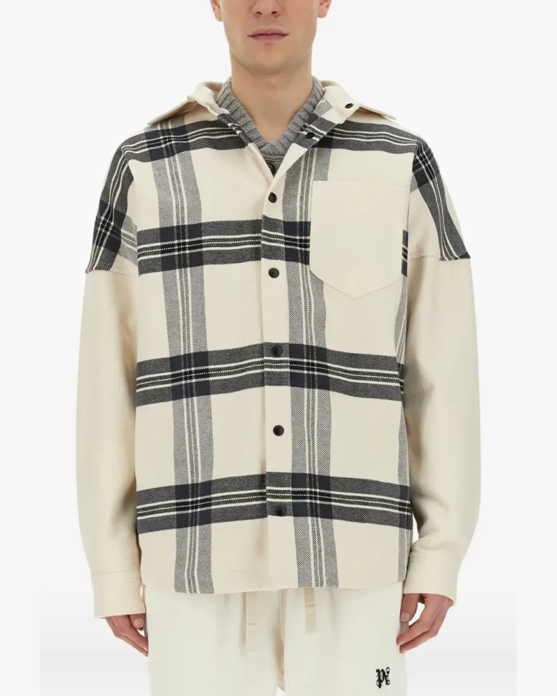Palm Angels Karierte Hemdjacke - Weiß Weiß