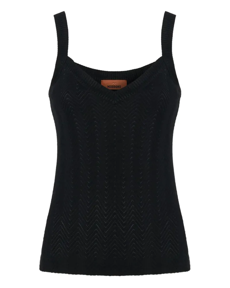 Missoni Top mit Zickzackmuster - Schwarz Schwarz