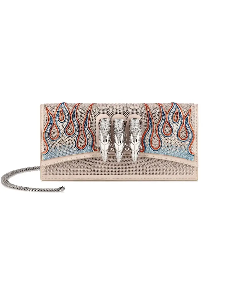 Philipp Plein Clutch mit Strass - Nude Nude