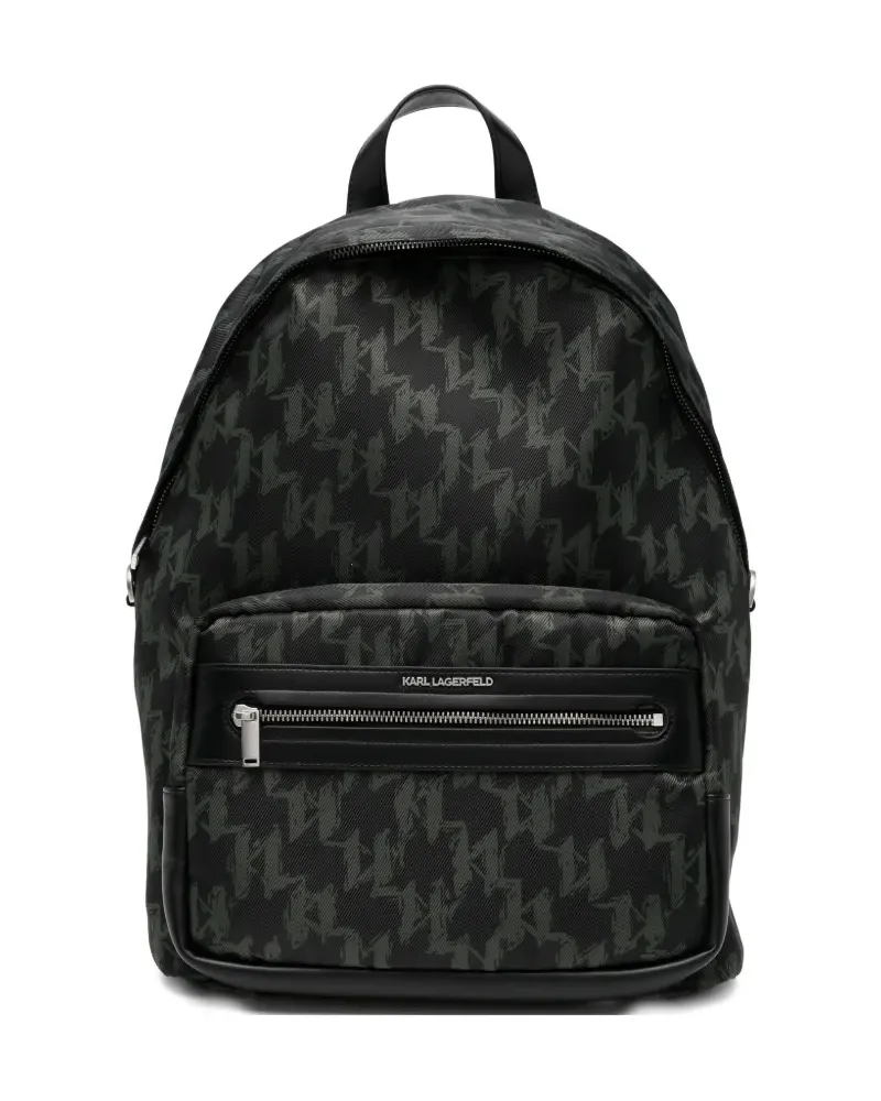 Karl Lagerfeld monogram backpack - Schwarz Schwarz