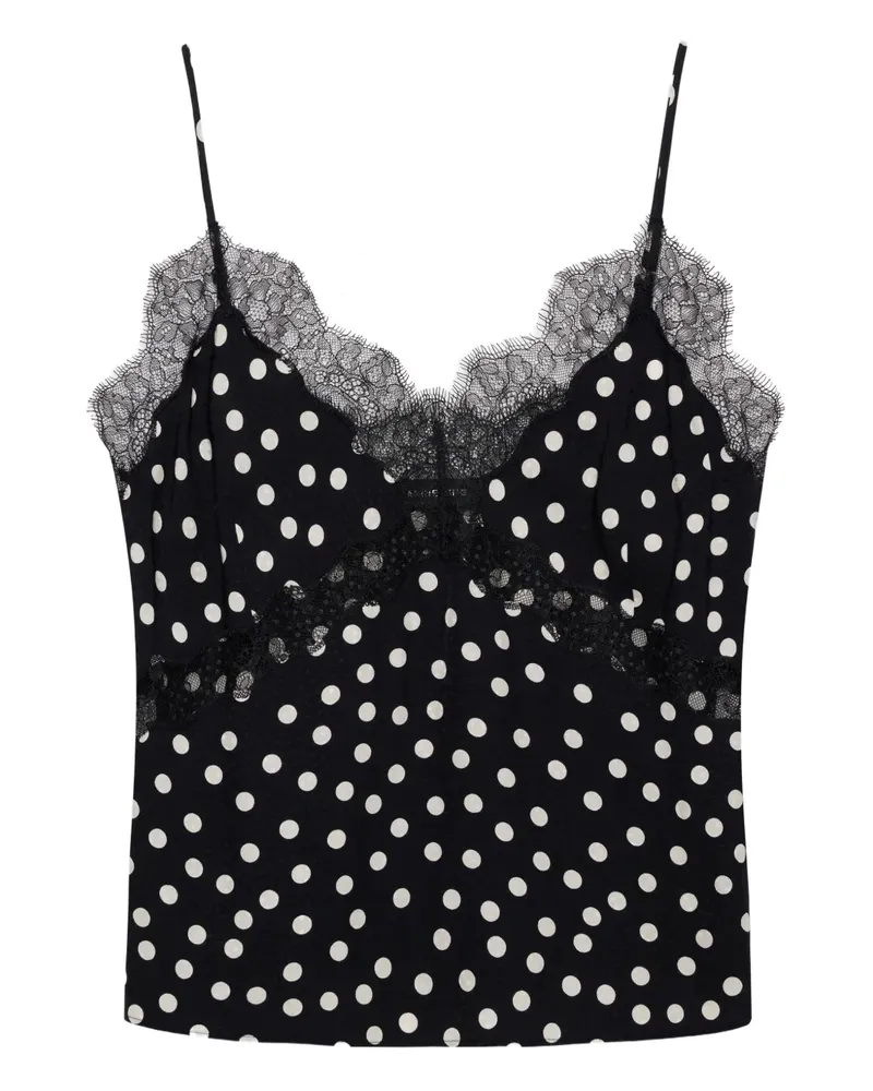 Anine Bing Top mit Polka Dots - Schwarz Schwarz