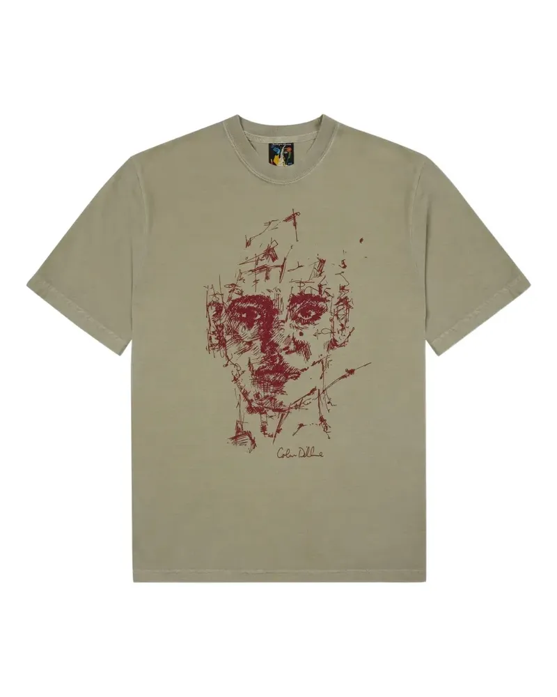 KidSuper T-Shirt mit Gesicht-Print - Braun Braun