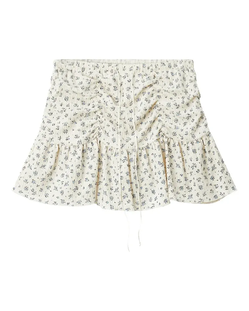 b+ab floral-print ruched skirt - Nude Nude