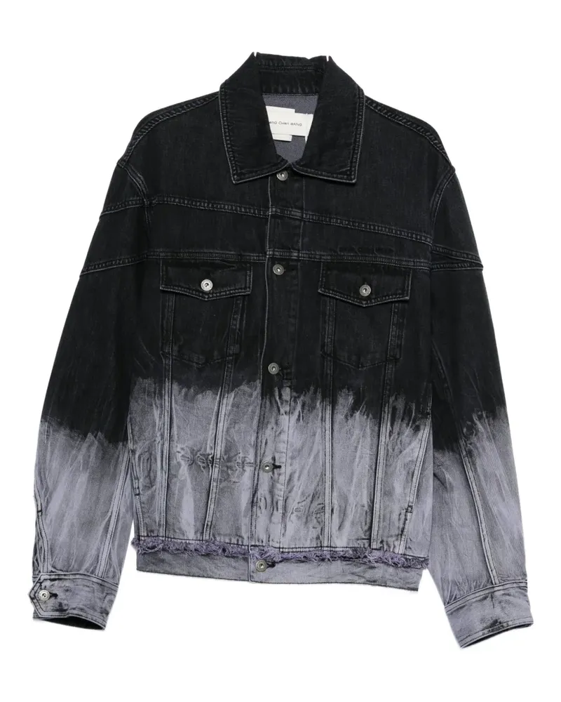 Feng Chen Wang dip-dye denim jacket - Schwarz Schwarz