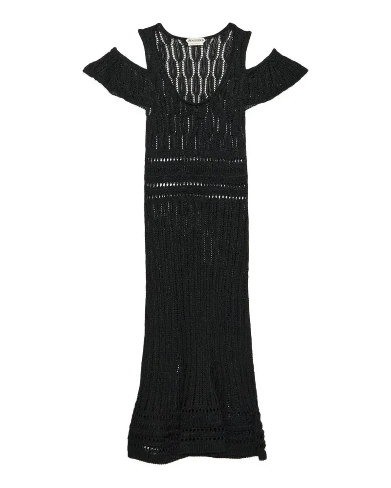 J.W.Anderson cold-shoulder knitted midi dress - Schwarz Schwarz