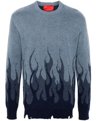 Vision Of Super Pullover aus Flammen-Jacquard Blau