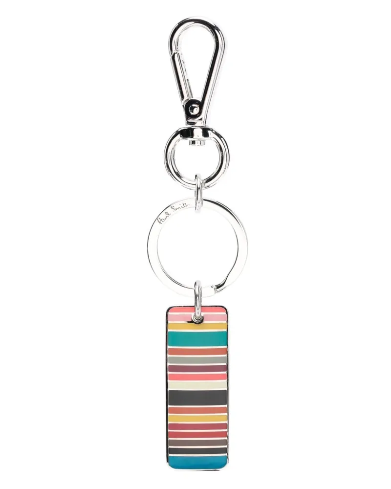 Paul Smith Schlüsselanhänger mit Signature-Streifen - Silber Silber