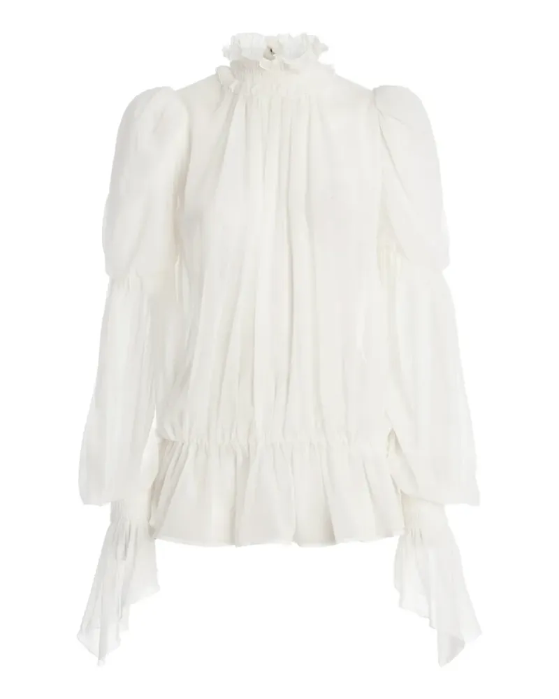 Genny Bluse mit Rüschen - Weiß Weiß
