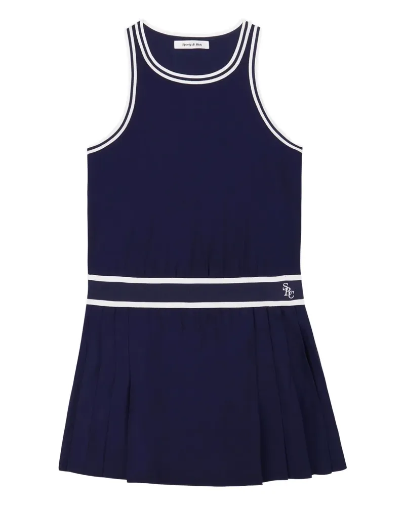 SPORTY & RICH Plissiertes Minikleid - Blau Blau