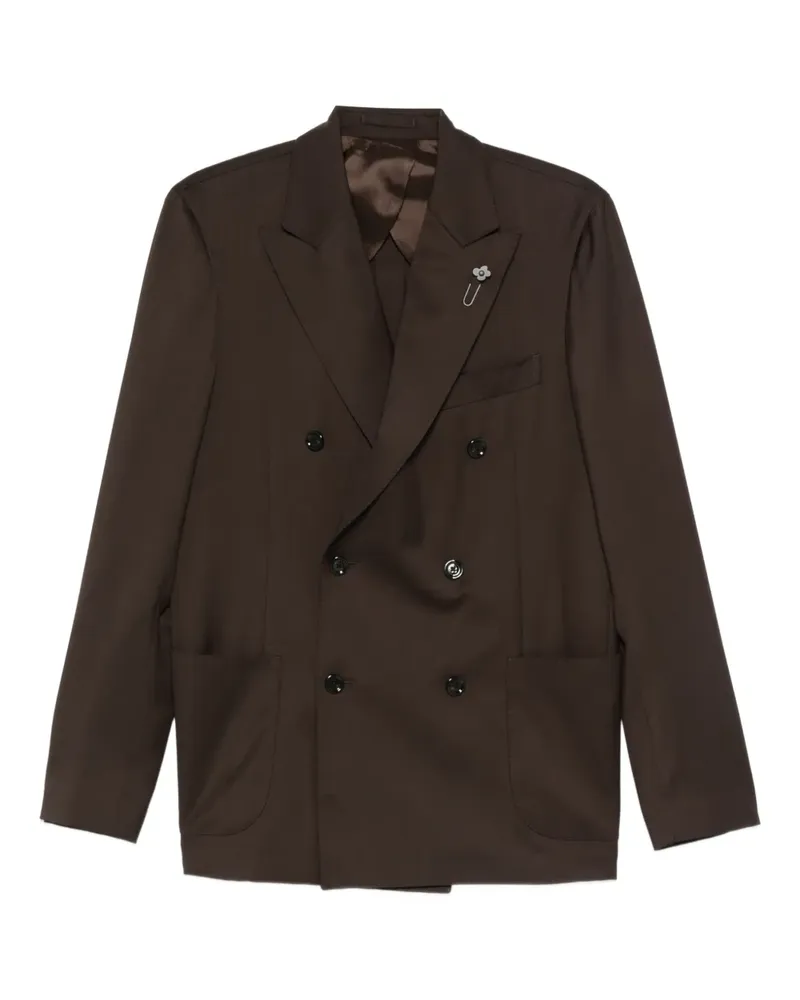 LARDINI double-breasted blazer - Braun Braun