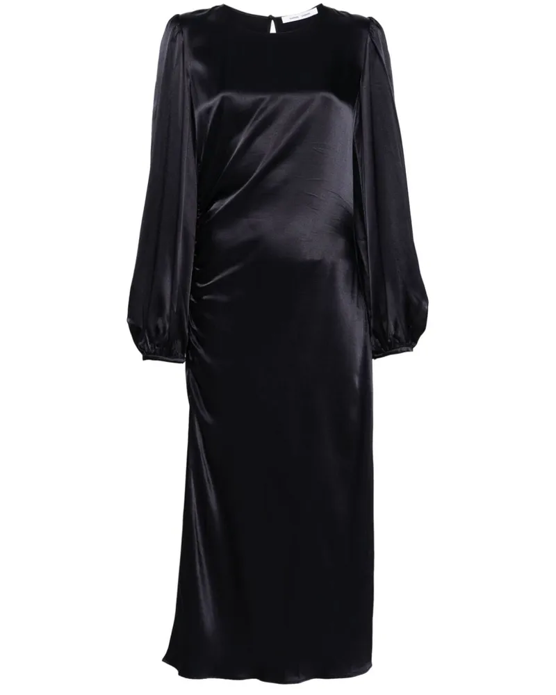 Samsøe & Samsøe Gerafftes Saelvira Midikleid - Blau Blau