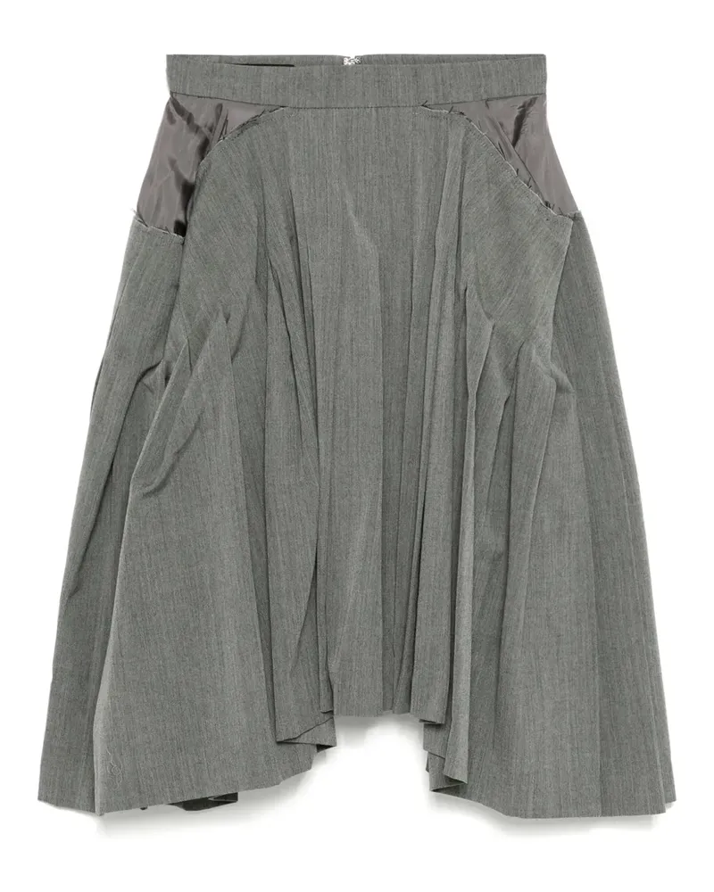 pushBUTTON Rock mit Falten - Grau Grau