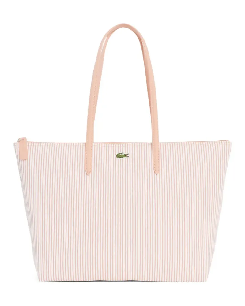 Lacoste large striped tote bag - Weiß Weiß