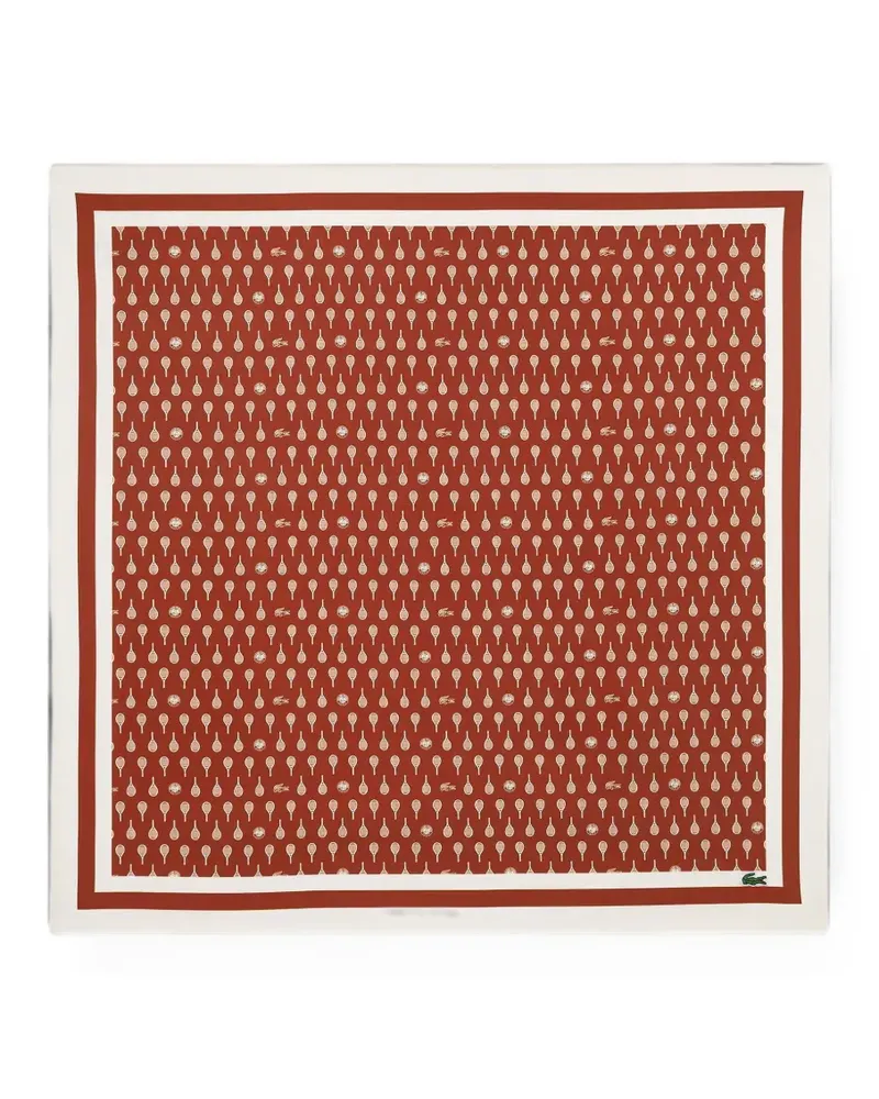 Lacoste x Roland Garros tennis-racket-print scarf - Braun Braun