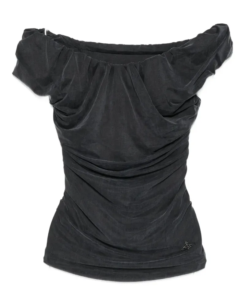 Vivienne Westwood ruched off-shoulder top - Schwarz Schwarz
