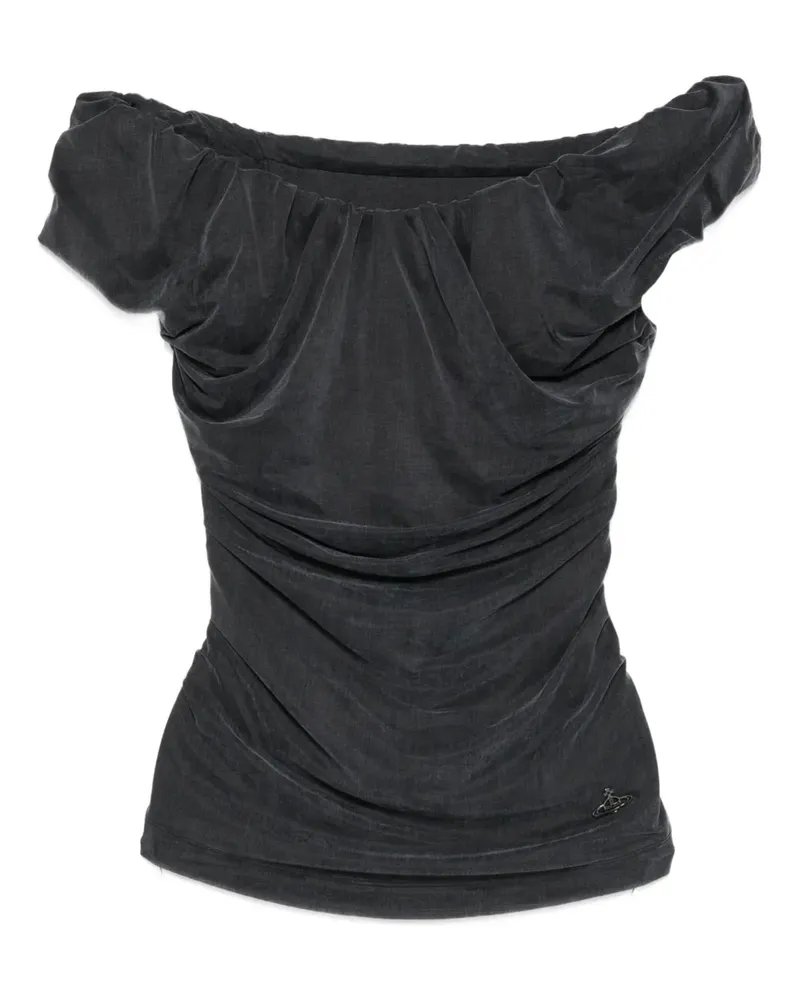 Vivienne Westwood ruched off-shoulder top - Schwarz Schwarz