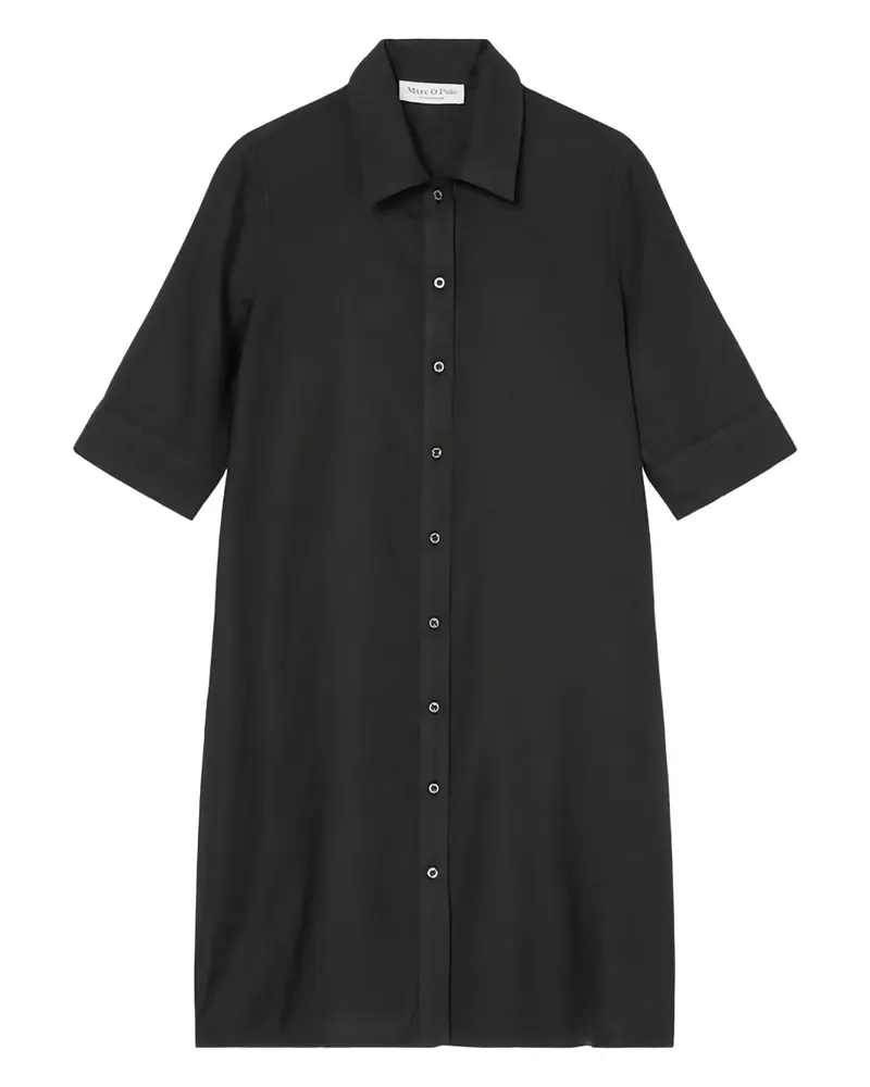 Marc O'Polo Kurzärmeliges Kleid mit Knopfleiste - Schwarz Schwarz