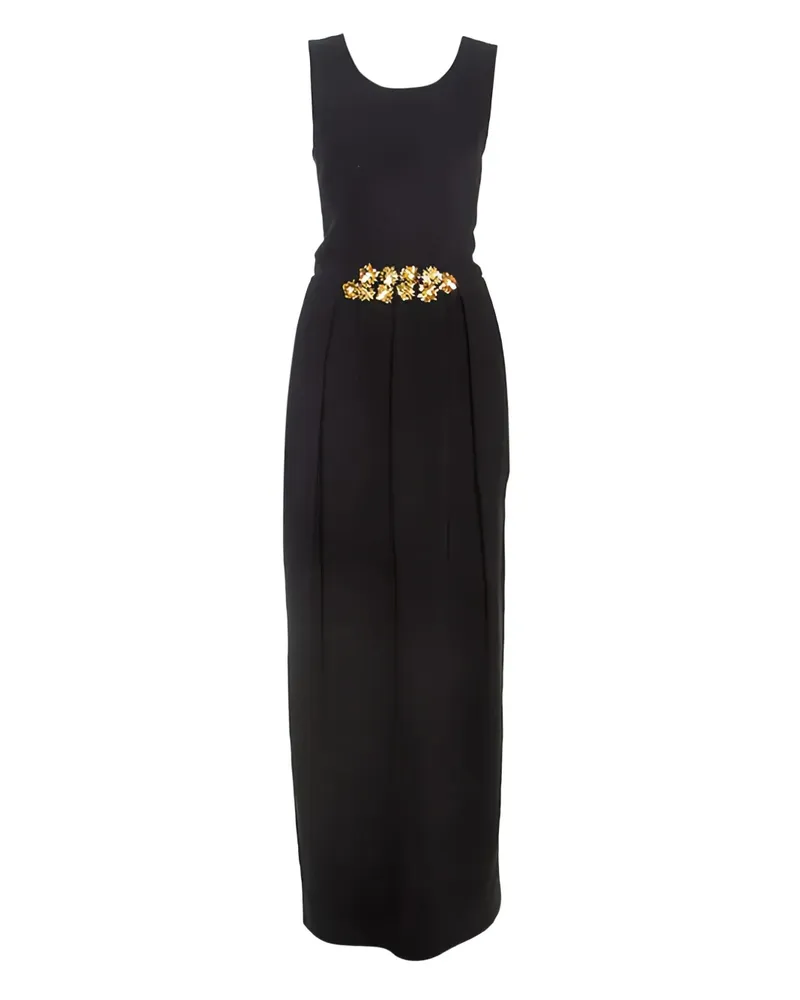 Tory Burch 2024 Maxikleid mit perlenverzierter Taille - Schwarz Schwarz
