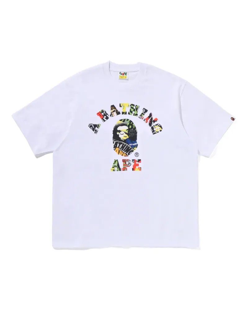 BAPE Multi Logo College T-Shirt - Weiß Weiß