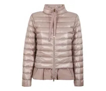 Gesteppte Jacke mit Rüschenbesatz - Rosa