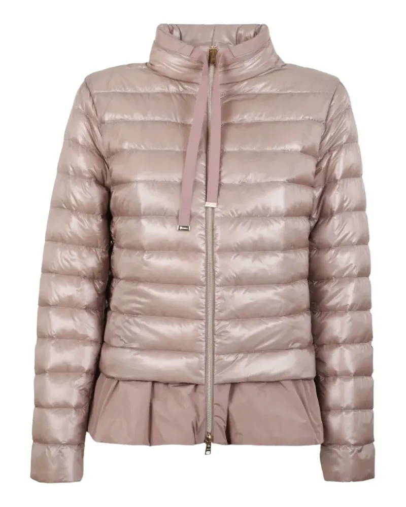 Herno quilted ruffle-trim zip-up jacket - Rosa Rosa