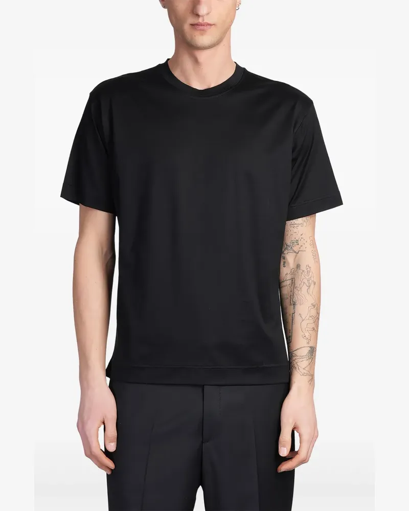 Tagliatore Klassisches T-Shirt - Schwarz Schwarz