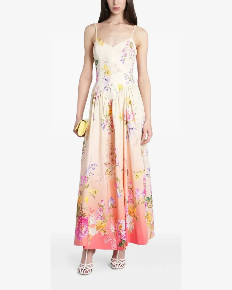 Hemant & Nandita floral-print flared maxi dress - Nude Nude