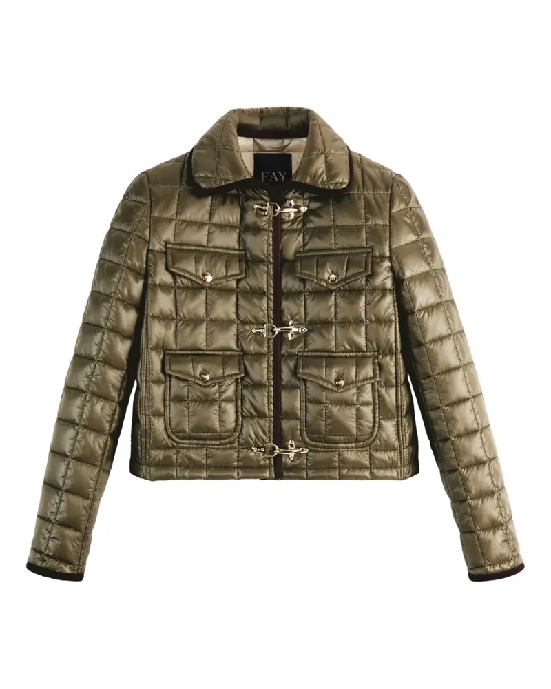 Fay Gesteppte Cropped-Jacke - Grün Grün
