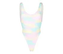 Funky Badeanzug mit Batikmuster - Rosa