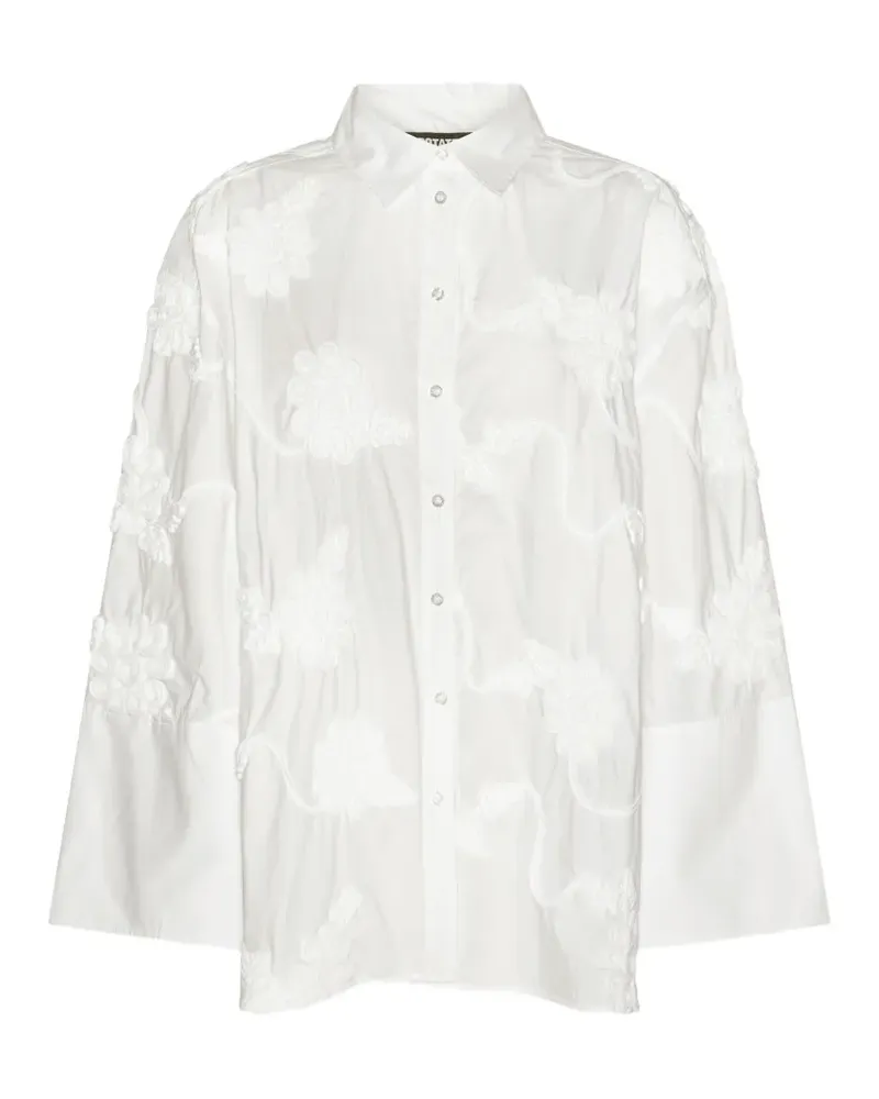 ROTATE Birger Christensen Oversized-Hemd mit Blumenmuster - Weiß Weiß