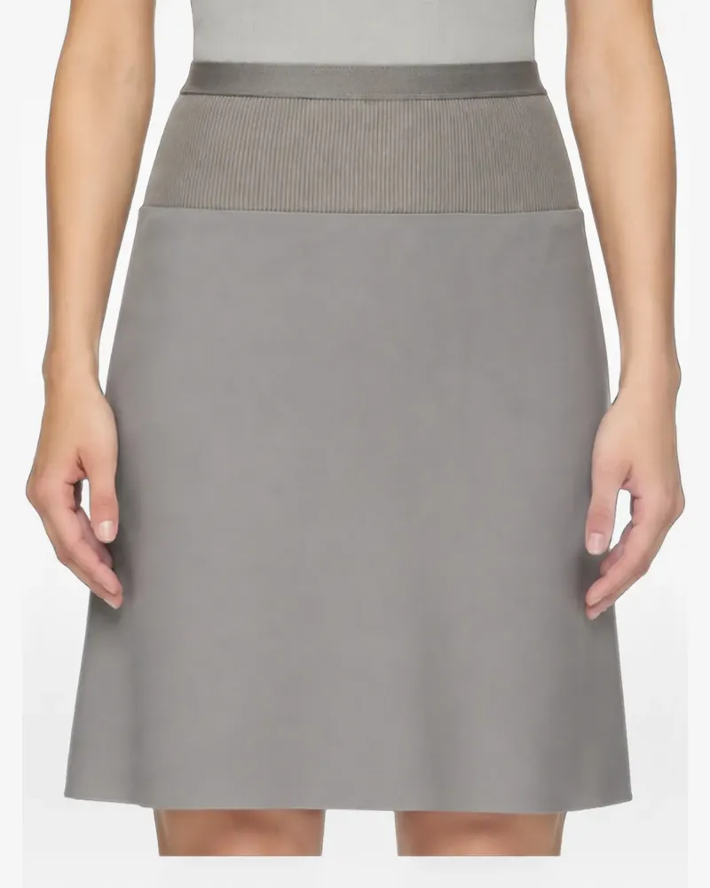 Rick Owens Minirock mit Diagonalschnitt und geripptem Bund - Grau Grau
