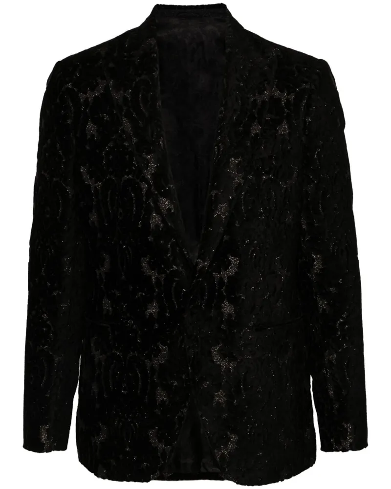 Etro Einreihiges Sakko mit Devoré-Effekt - Schwarz Schwarz