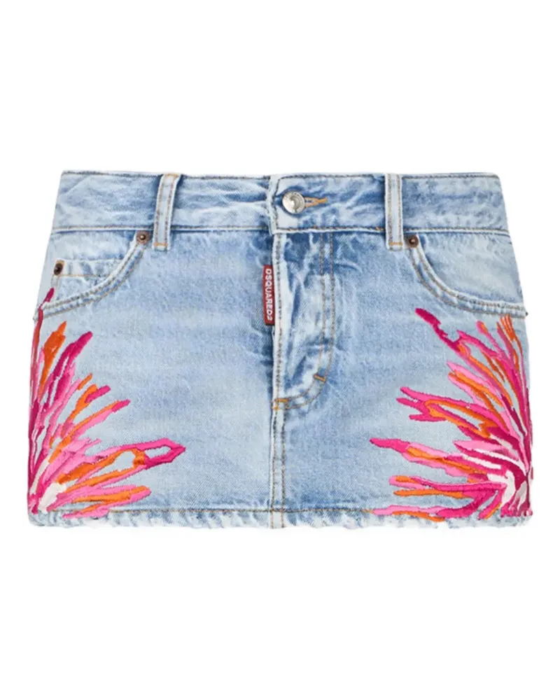 Dsquared2 Jean Minirock mit Stickerei - Blau Blau