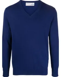 Ballantyne Kaschmirpullover mit V-Ausschnitt Blau